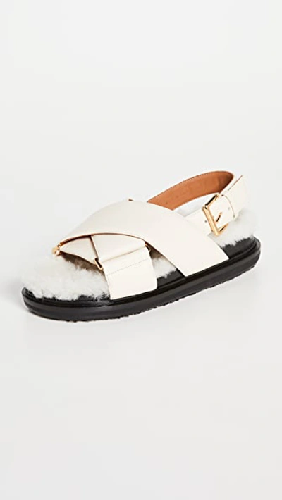 Shop Marni Crossed Fussbett Sandals