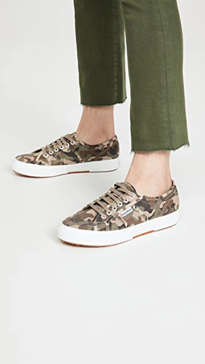 Shop Superga 2750 Camo Print Sneakers In Camoflage