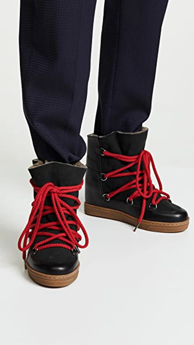 indre Signal Gladys Isabel Marant Black Nowles Snow Boots | ModeSens