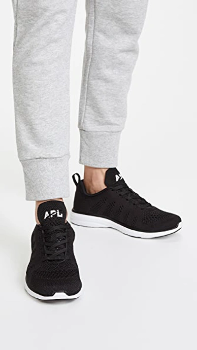 Apl Athletic Propulsion Labs Techloom Breeze Knit Running Shoe In Black/white/black