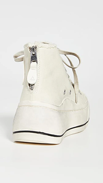 Shop R13 High Top Sneakers Ecru Convas