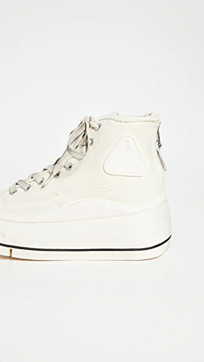 R13 High Top Sneakers In Ecru Convas