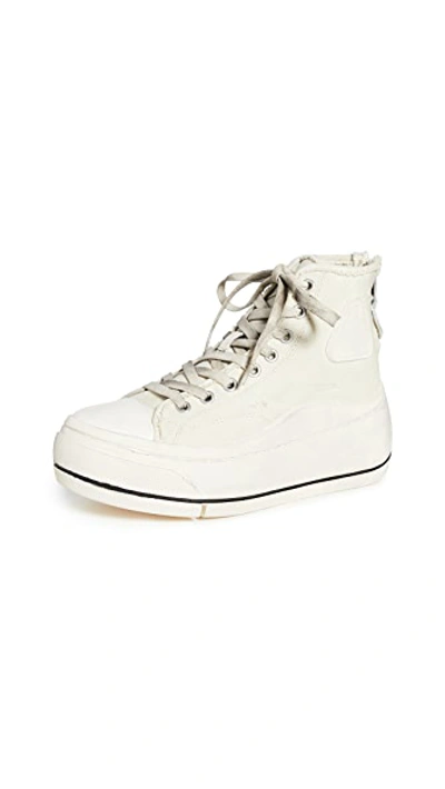 Shop R13 High Top Sneakers Ecru Convas