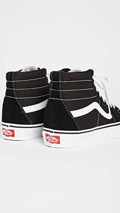 Shop Vans Ua Sk8 High Top Sneakers Black/black/white