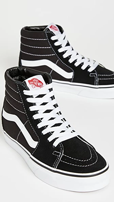 Shop Vans Ua Sk8 High Top Sneakers Black/black/white