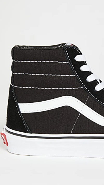 Shop Vans Ua Sk8 High Top Sneakers Black/black/white