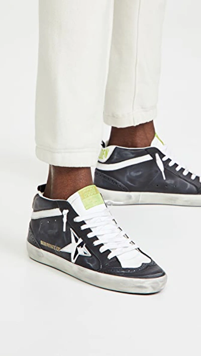 Shop Golden Goose Midstar Sneakers In Black/white/silver