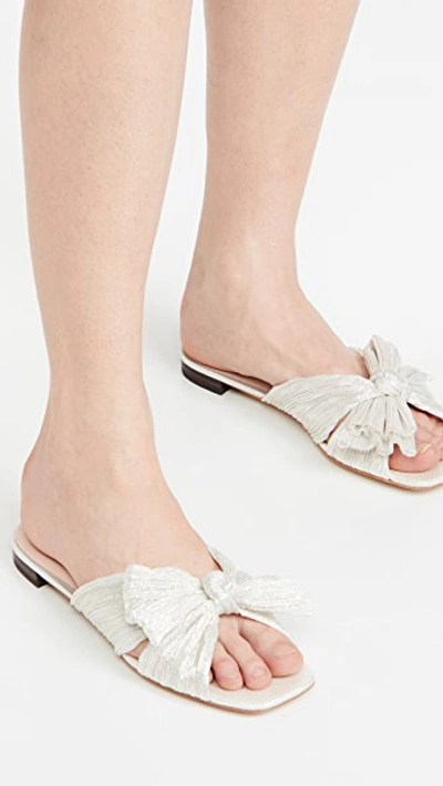 Shop Loeffler Randall Daphne Knot Flat Sandals In Shimmer