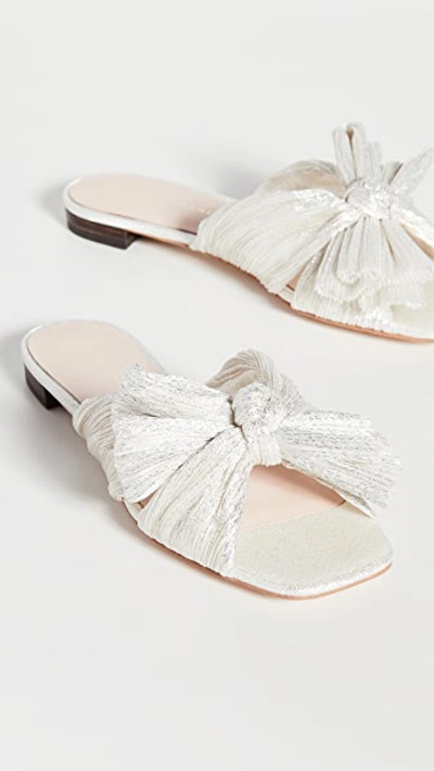 Shop Loeffler Randall Daphne Knot Flat Sandals In Shimmer