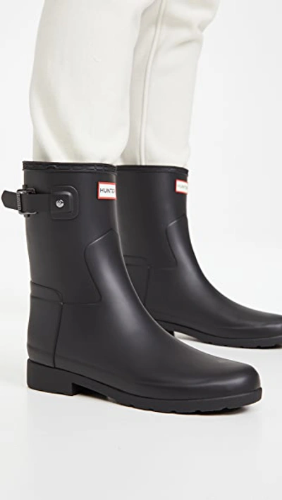 Shop Hunter Refined Short Matte Boots Black