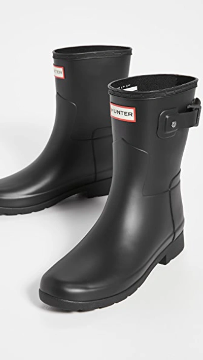 Hunter Original Refined Short Waterproof Rain Boot In Black