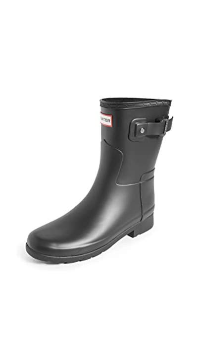 Hunter Original Refined Short Waterproof Rain Boot In Black