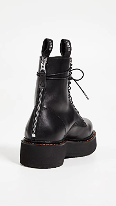 Shop R13 Platform Combat Boots In Black