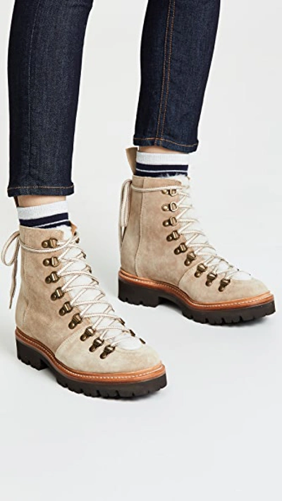 Shop Grenson Nanette Combat Boots In Maple/cream