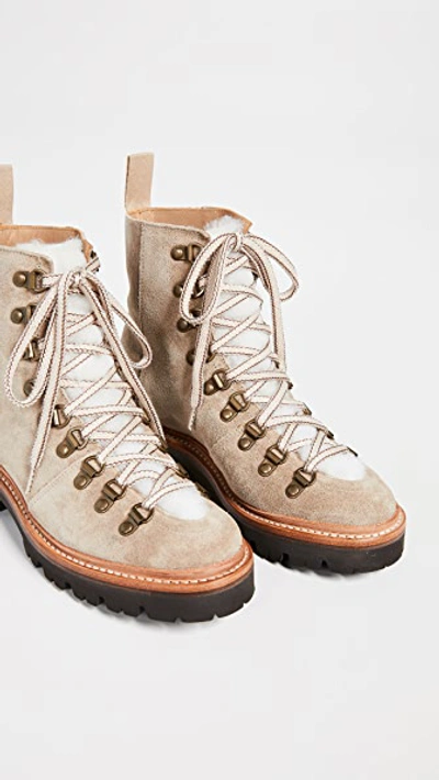 Shop Grenson Nanette Combat Boots In Maple/cream