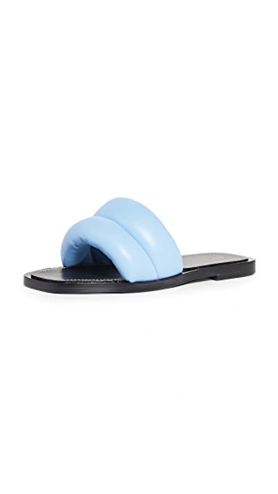 Shop Proenza Schouler Puffy Slides In Light Pastel Blue