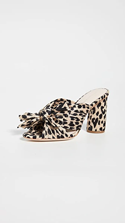 Shop Loeffler Randall Penny Pleated Bow Sandals Leopard