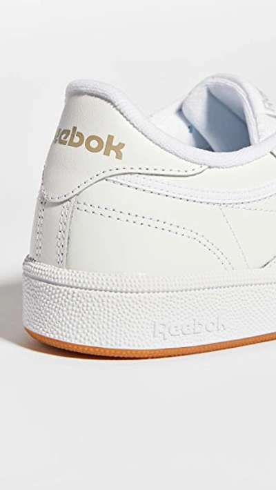 Reebok Club C 85 Classic Lace Up Sneakers White/light Grey In White/light Grey