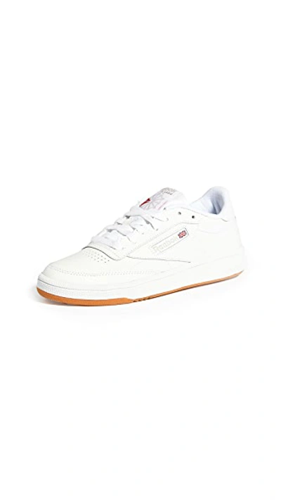 Reebok Club C 85 Classic Lace Up Sneakers White/light Grey In White/light Grey