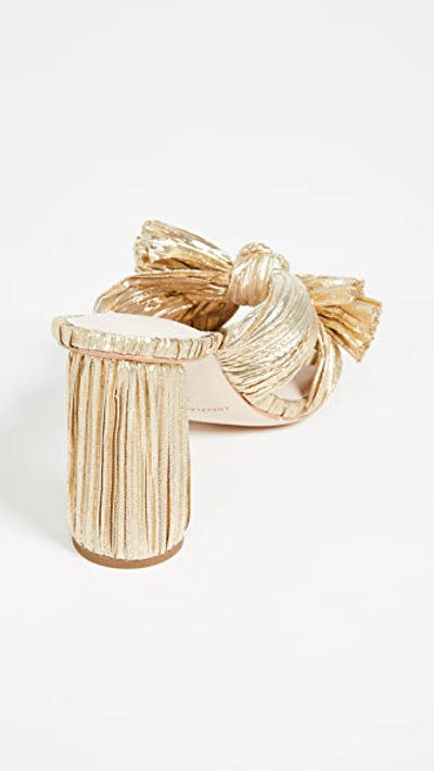 Shop Loeffler Randall Penny Pleated Bow Sandals Gold