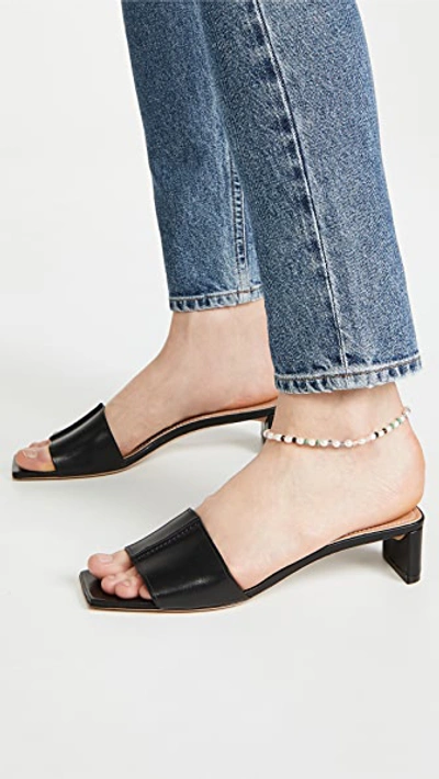 Shop Mansur Gavriel Low Mule Sandals In Black