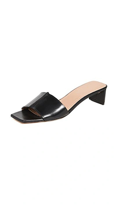 Shop Mansur Gavriel Low Mule Sandals In Black