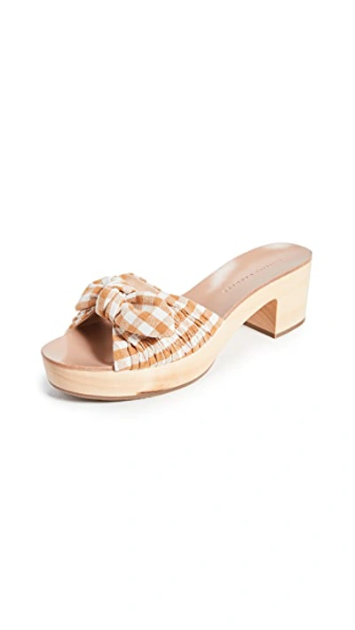 Shop Loeffler Randall Regina Clog Slide Sandals In Amber Gingham