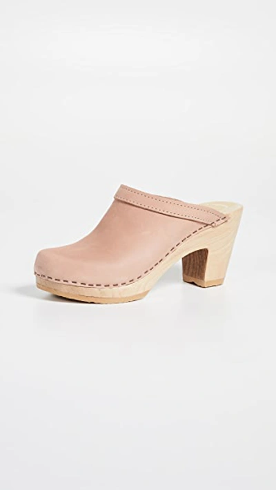 Shop No.6 Old School High Heel Clogs In Pink Sand