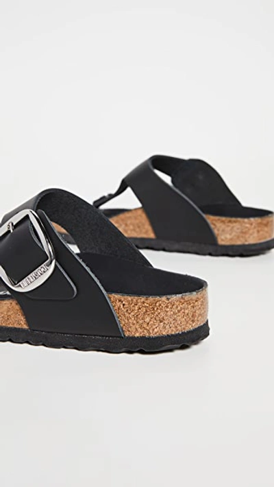 Birkenstock Gizeh Big Buckle Oiled Leather Sandal In Black