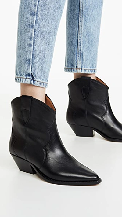 Isabel Marant Polished-finish Pointed-toe Boots In Black