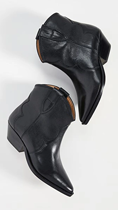 Isabel Marant Polished-finish Pointed-toe Boots In Black