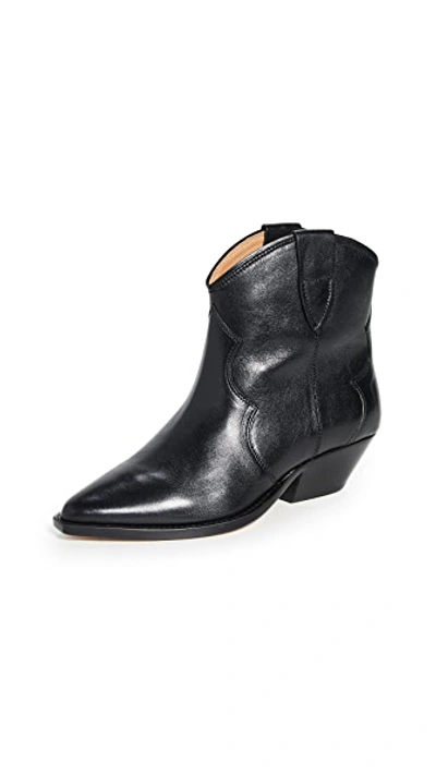 Isabel Marant Polished-finish Pointed-toe Boots In Black