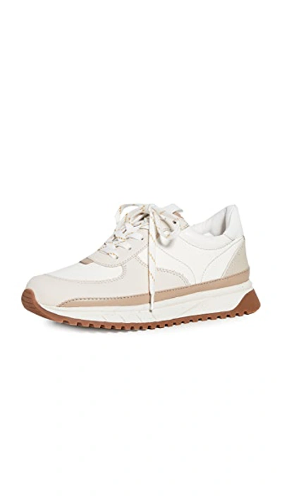 Shop Madewell Kickoff Trainer Sneakers In Neutral Colorblock Leather Antique Cream Multi