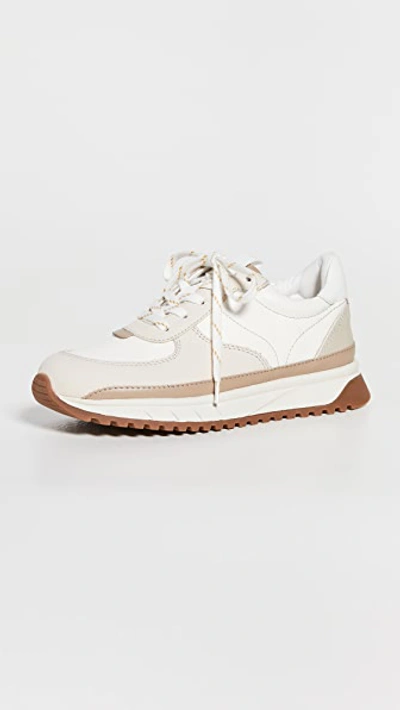 Shop Madewell Kickoff Trainer Sneakers In Neutral Colorblock Leather Antique Cream Multi