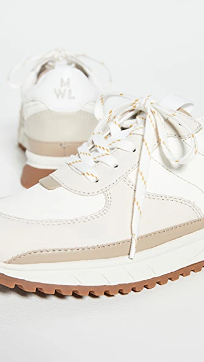 Shop Madewell Kickoff Trainer Sneakers In Neutral Colorblock Leather Antique Cream Multi