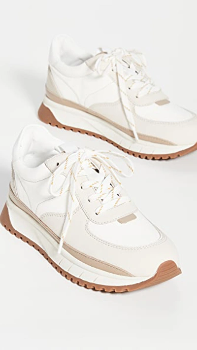 Madewell Kickoff Trainer Sneakers In Neutral Colorblock Leather In Antique Cream Multi