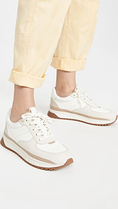 Shop Madewell Kickoff Trainer Sneakers In Neutral Colorblock Leather Antique Cream Multi