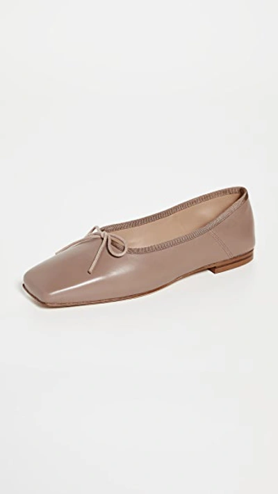 Shop Mansur Gavriel Square Ballerina Flats Biscotto