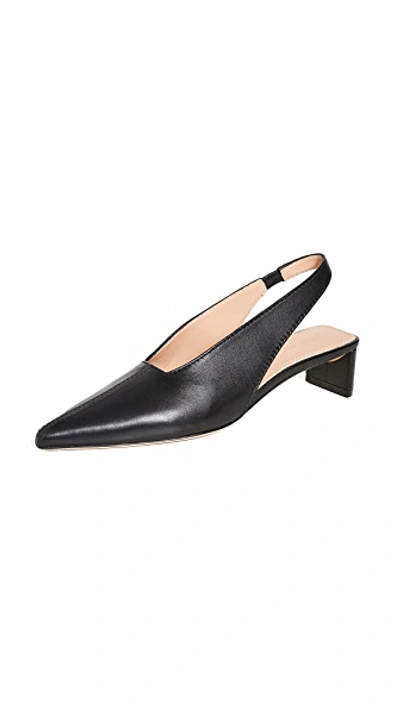 Shop Mansur Gavriel Slingback Pumps In Black