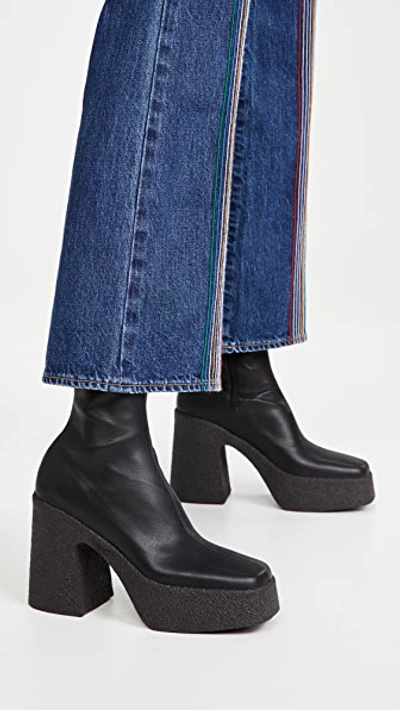 Stella Mccartney Platform Stretch Boots In Black