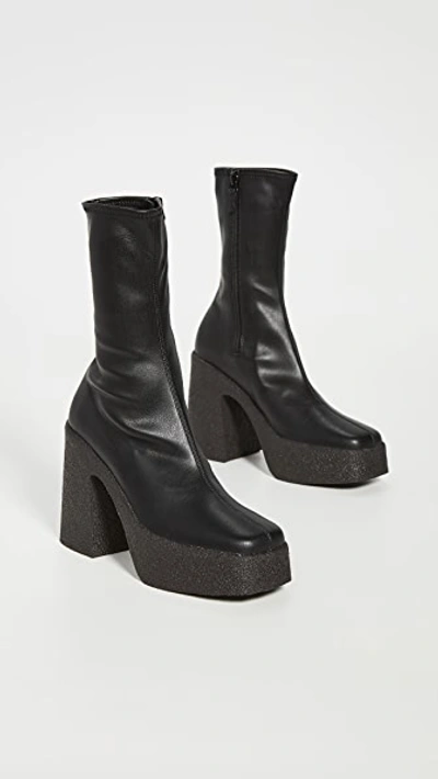 Stella Mccartney Platform Stretch Boots In Black
