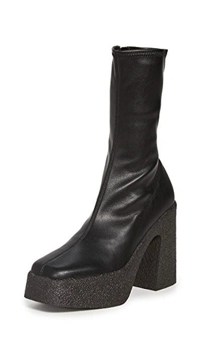 Stella Mccartney Platform Stretch Boots In Black