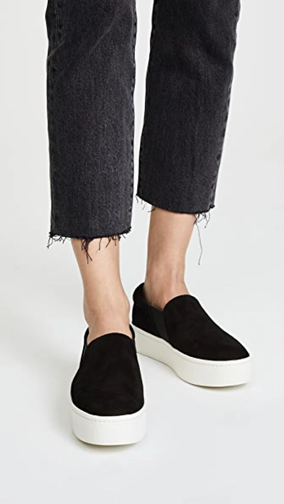 Vince Warren Platform Slip-on Sneakers In Black