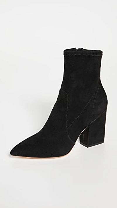 Loeffler Randall Isla Suede Chunky-heel Boots In Black