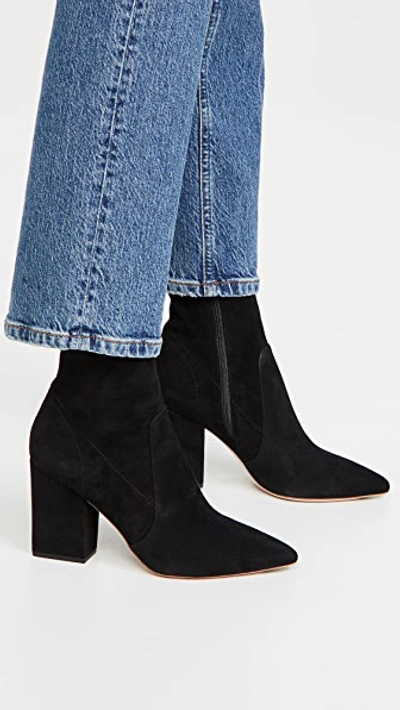 Loeffler Randall Isla Suede Chunky-heel Boots In Black