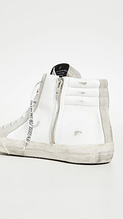 Shop Golden Goose Slide Sneakers In White/ice/camo