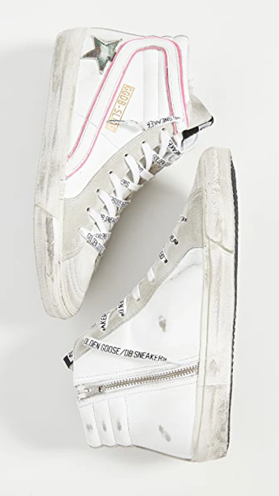 Shop Golden Goose Slide Sneakers In White/ice/camo