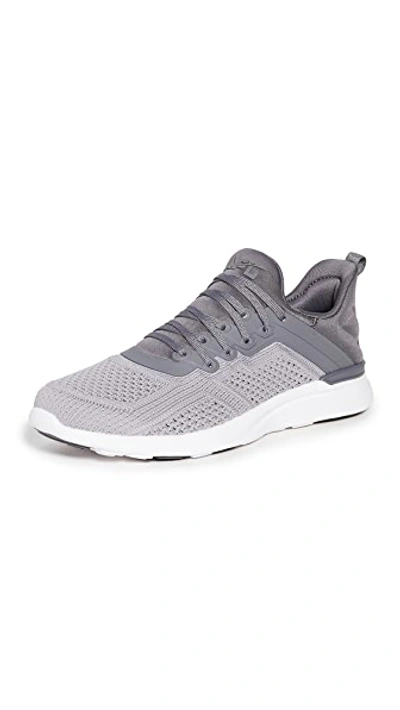 Shop Apl Athletic Propulsion Labs Techloom Tracer Sneakers In Smoke/cement/white