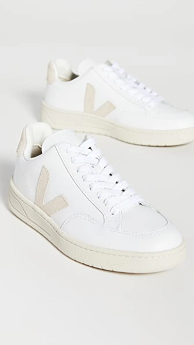 Veja V-12 Sneakers In Extra-white/sable