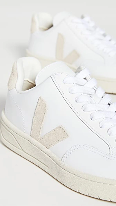Veja V-12 Sneakers In Extra-white/sable